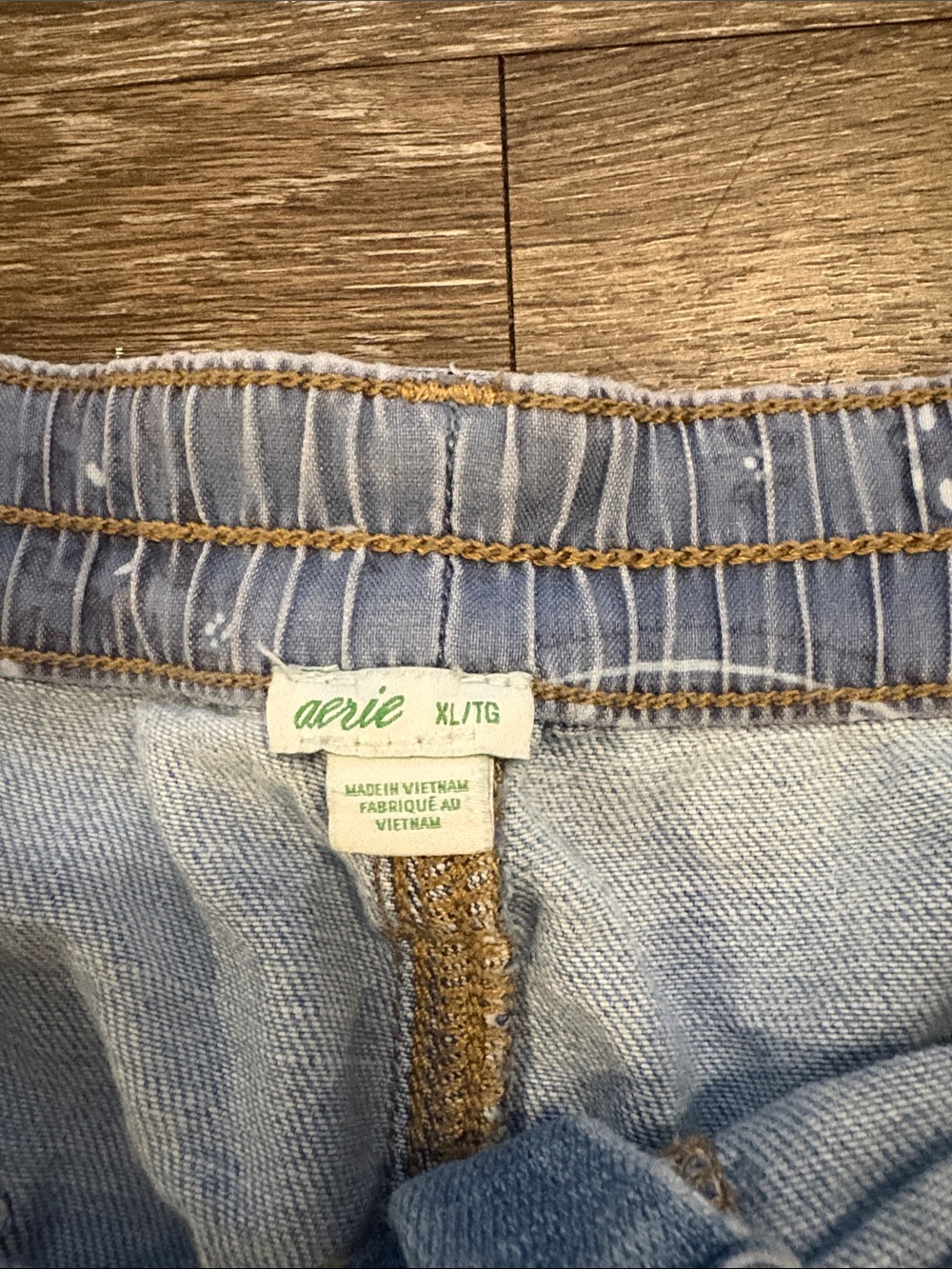 aerie Light Blue Distressed Denim Jean Shorts - Picture 2 of 2
